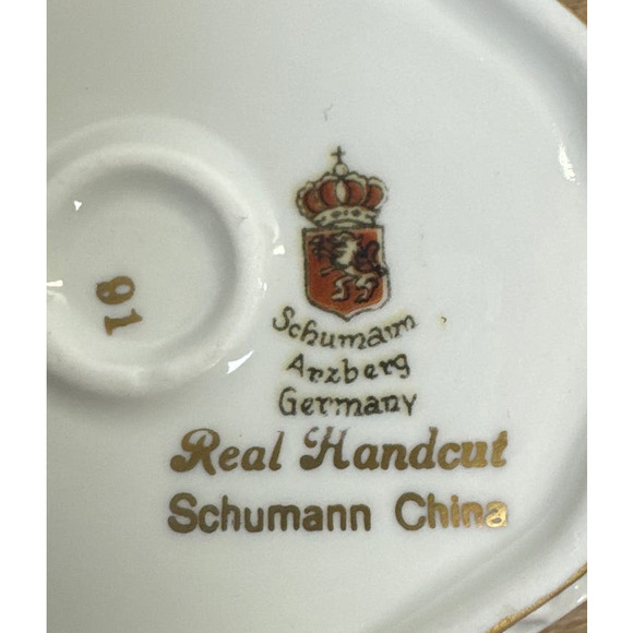 Vintage Schumann Germany Oval Dish Chateau Dresden Flowers Lattice Edge - Picture 3 of 6